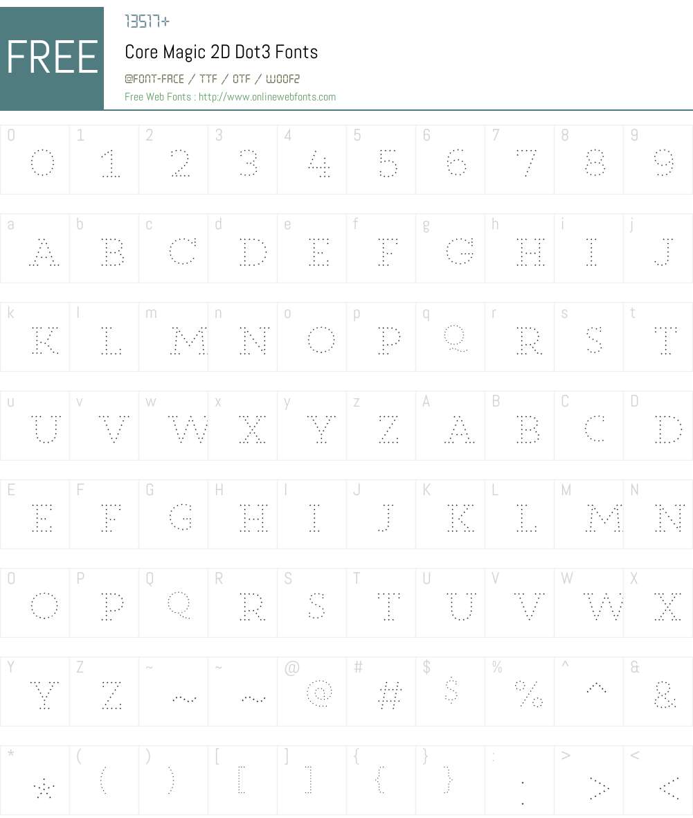 CoreMagic2DDot3 Font Screenshots
