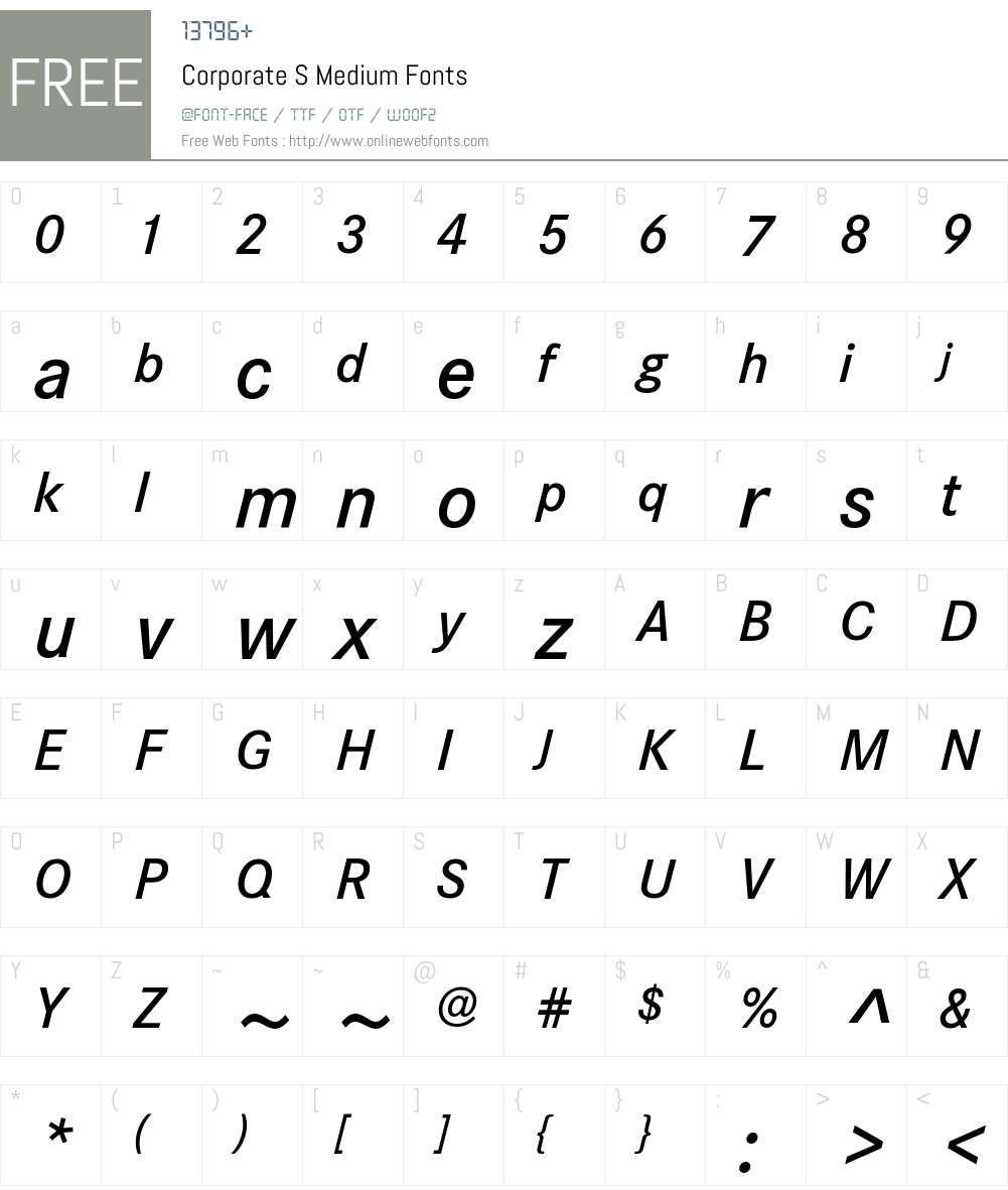 Corporate S Medium Font Screenshots