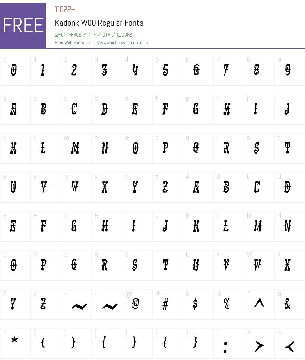KadonkW00-Regular Font Screenshots