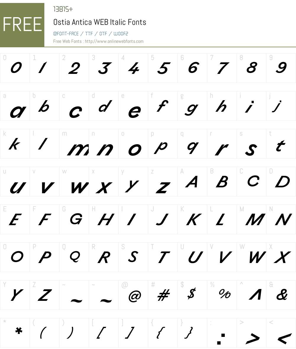 Ostia Antica WEB Font Screenshots