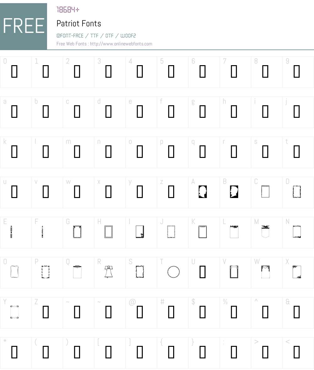 Patriot Font Screenshots