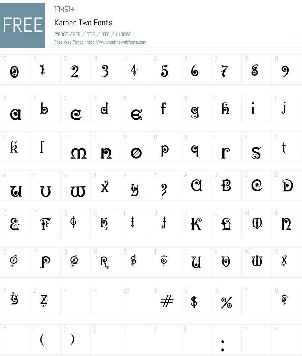 Karnac Two Font Screenshots