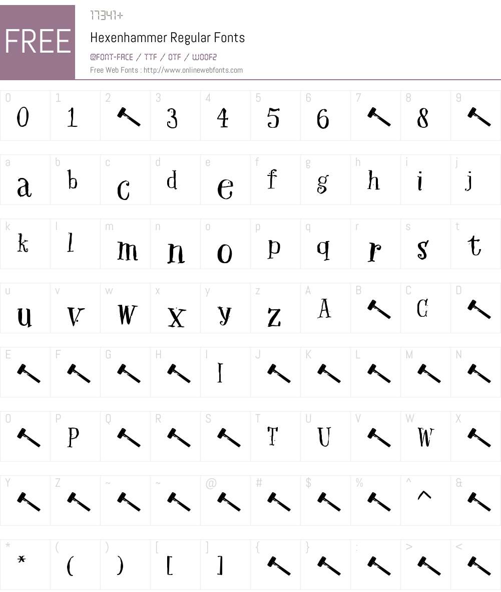 Hexenhammer-Regular Font Screenshots