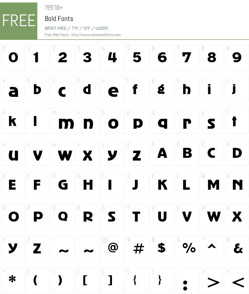 Bold Font Screenshots