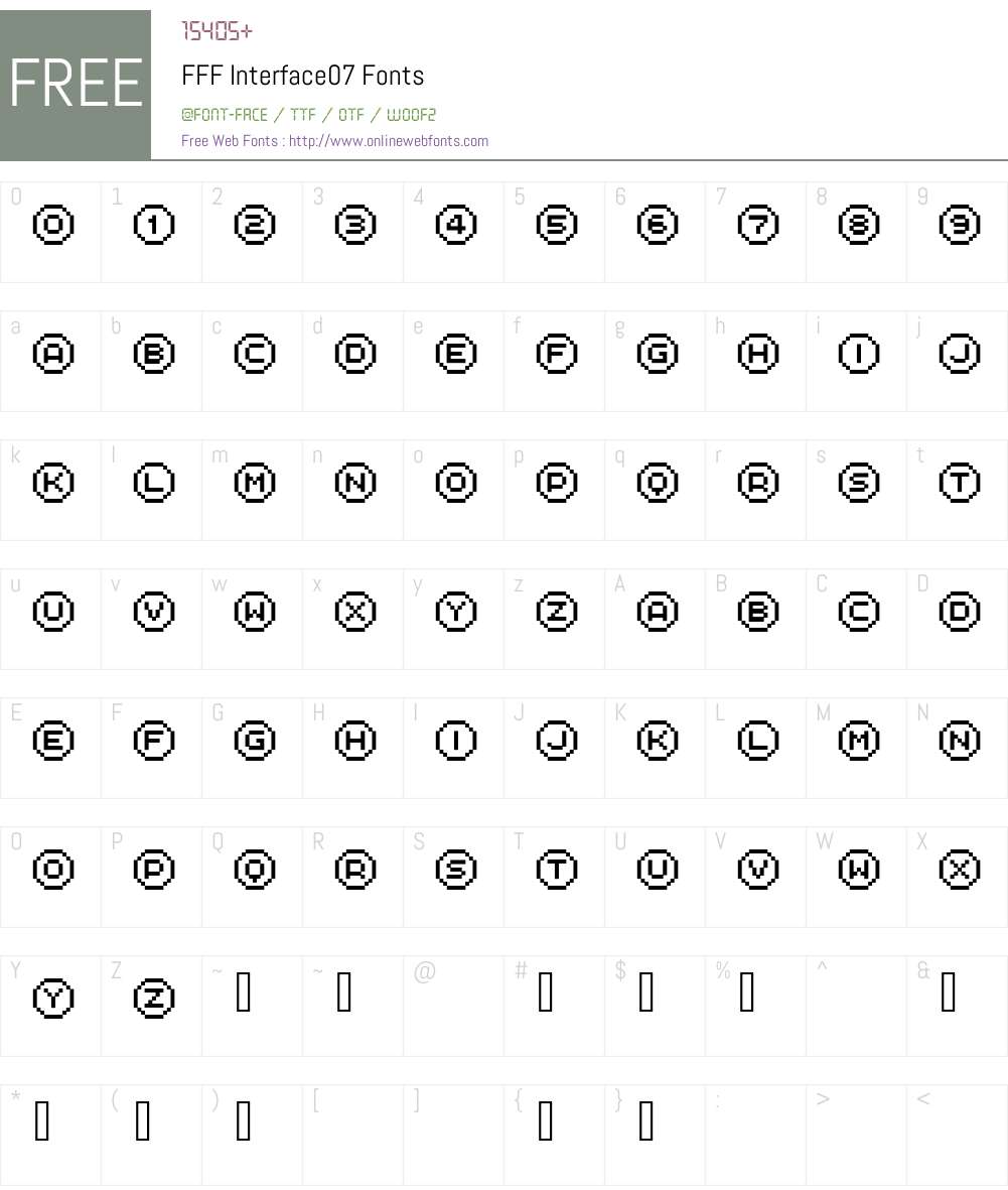 FFF Interface07 Font Screenshots