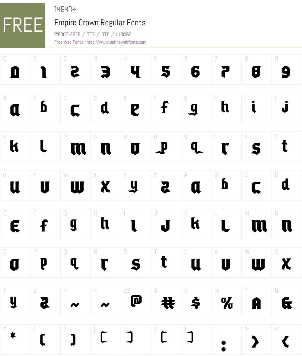 Empire Crown Font Screenshots