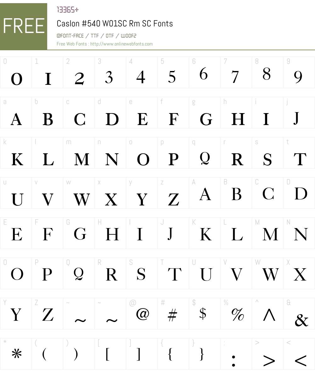 Caslon#540W01SC-RmSC Font Screenshots