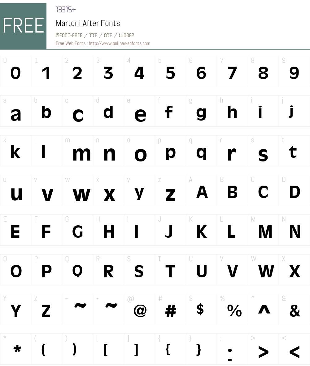 Martoni After Font Screenshots
