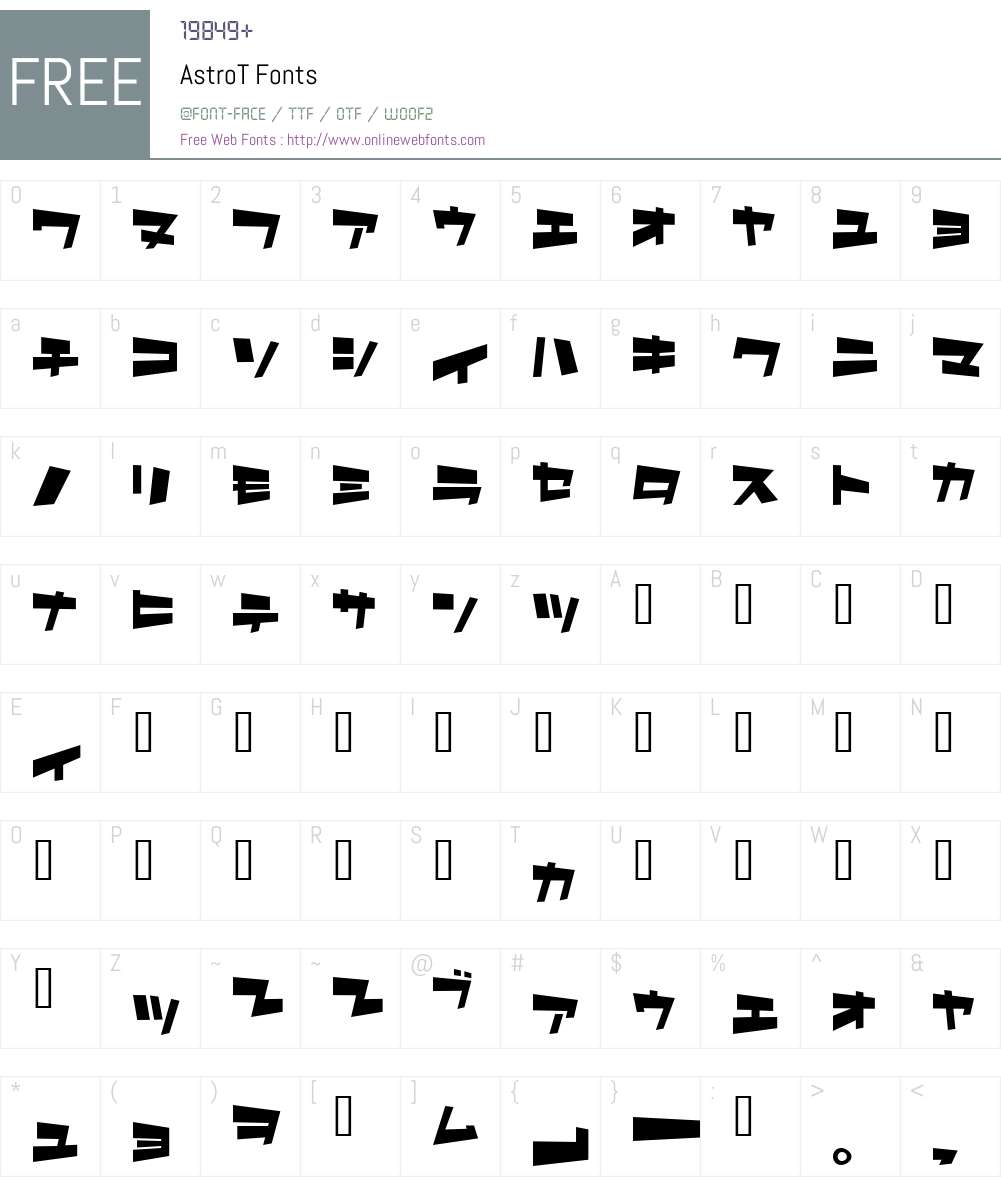 AstroT Font Screenshots