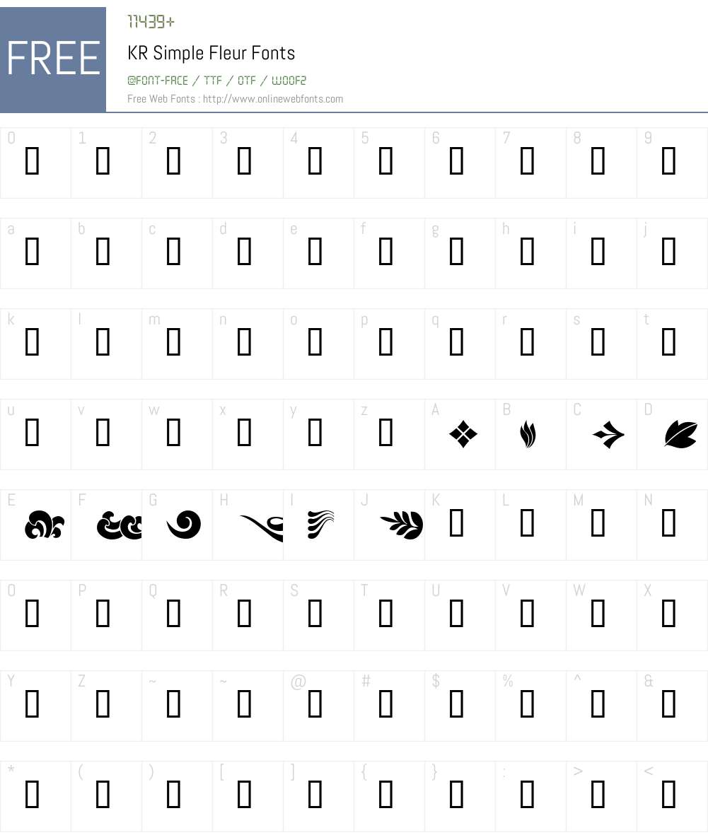 KR Simple Fleur Font Screenshots