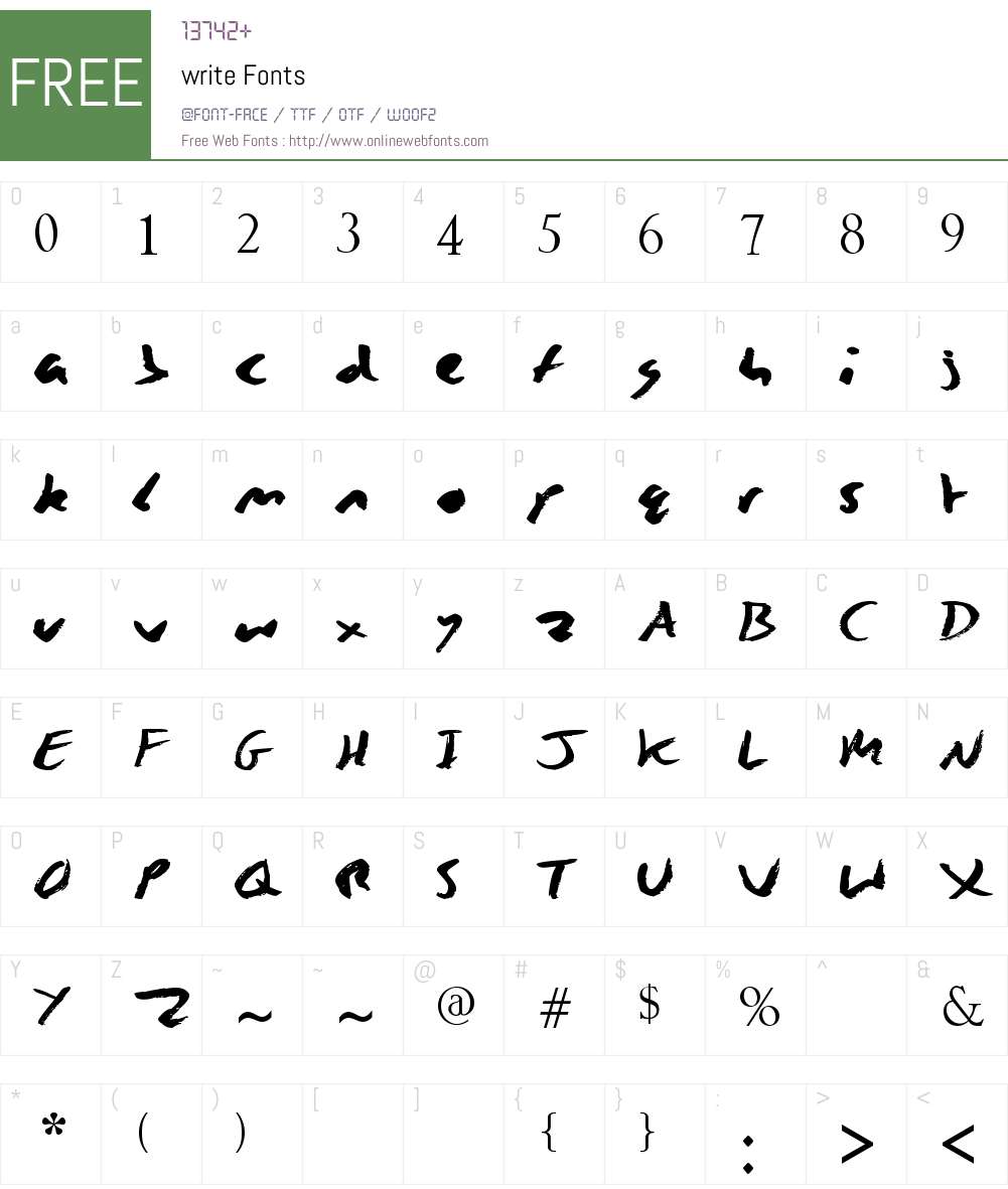 write Font Screenshots