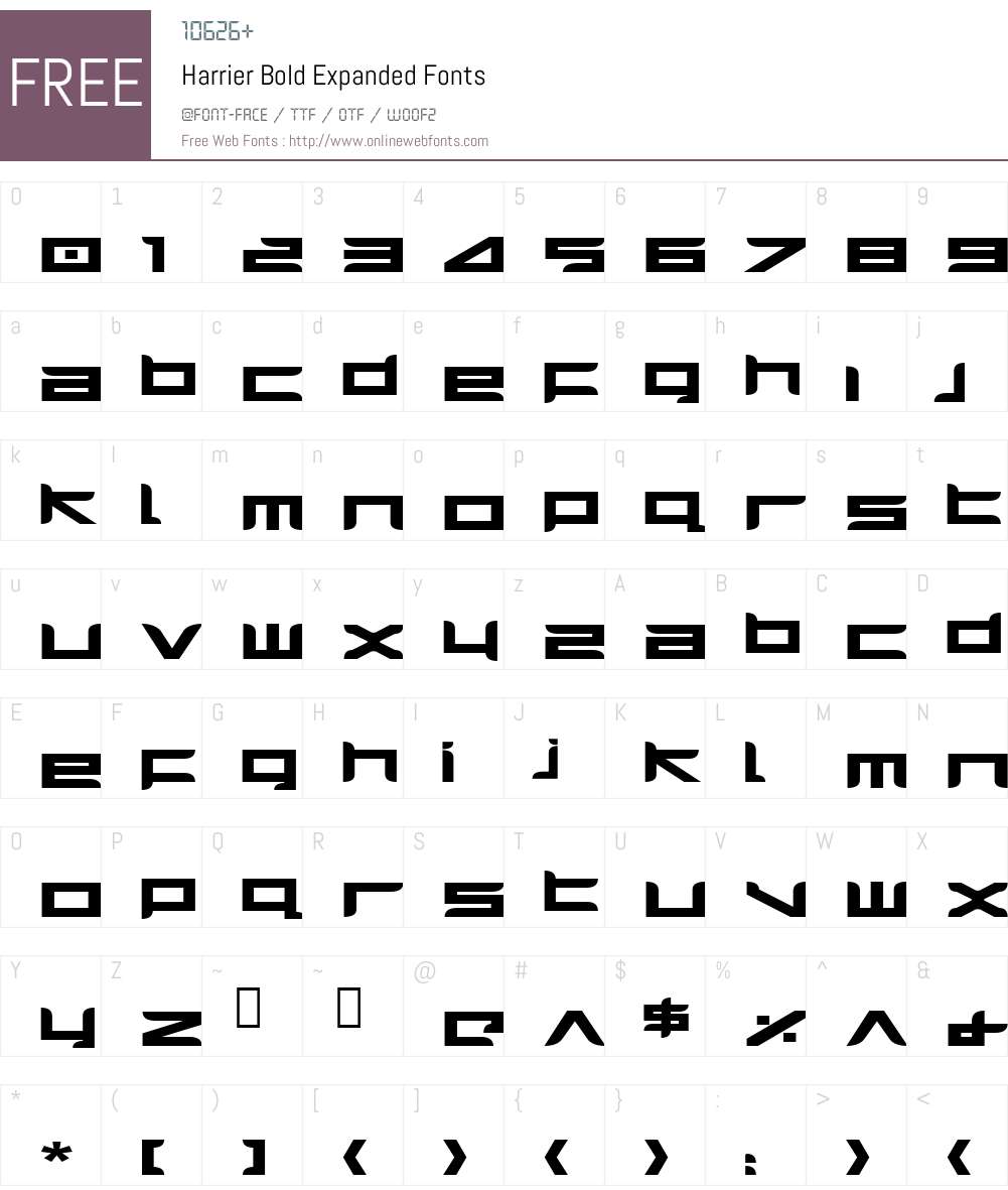 Harrier Bold Expanded Font Screenshots