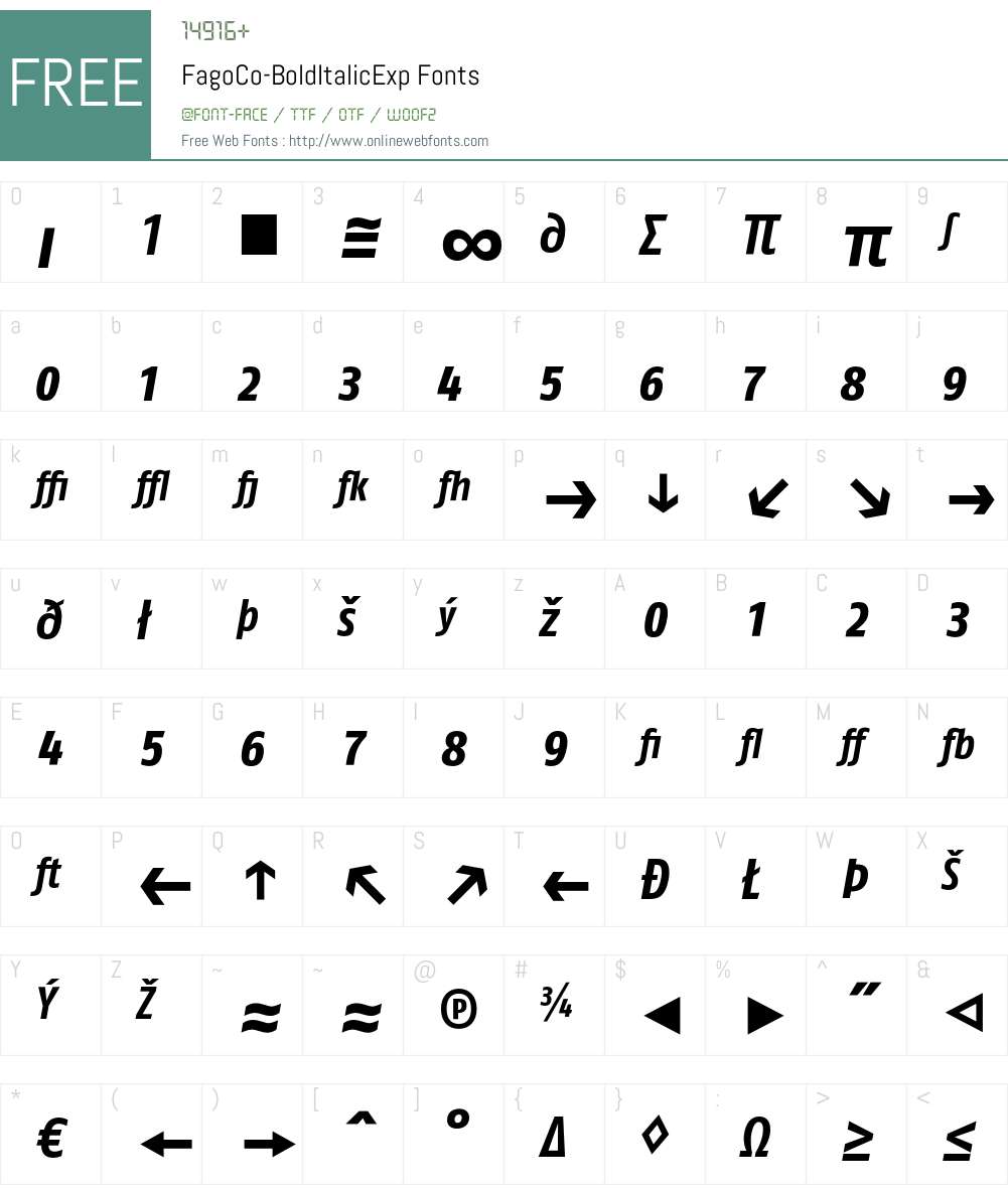 FagoCo Font Screenshots