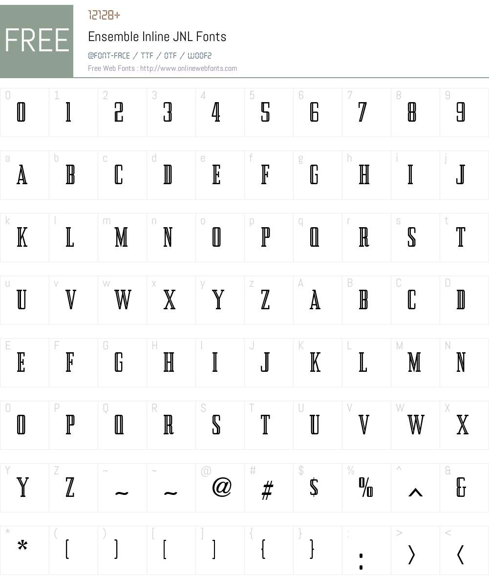 EnsembleInlineJNL Font Screenshots