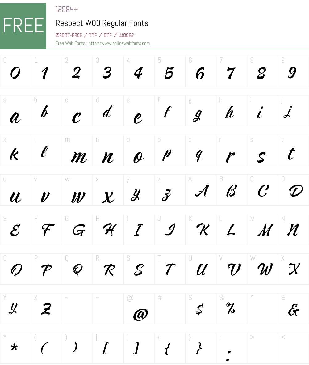 Respect-Regular Font Screenshots