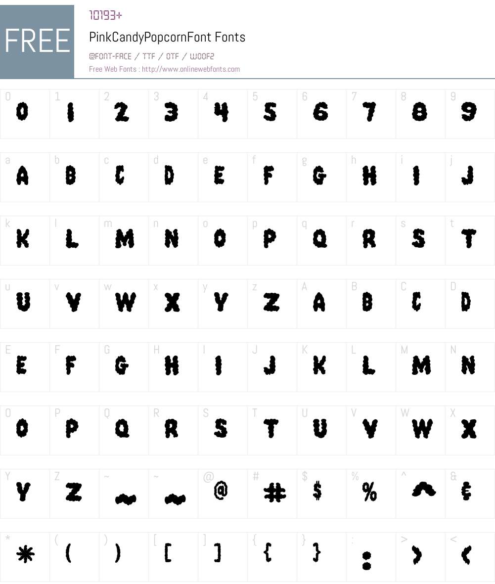 PinkCandyPopcornFont Font Screenshots