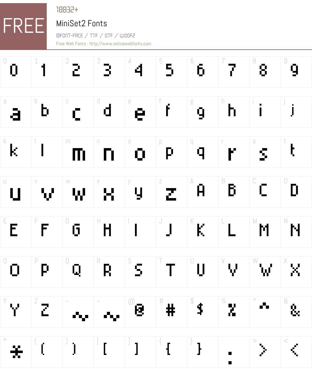 MiniSet2 Font Screenshots