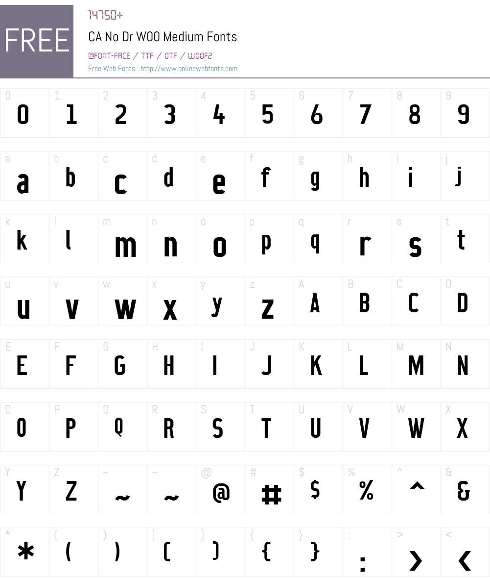 CANoDrW00-Medium Font Screenshots