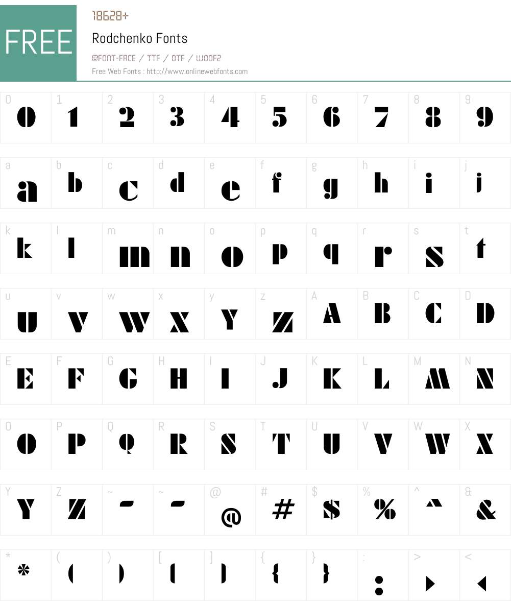 Rodchenko Font Screenshots