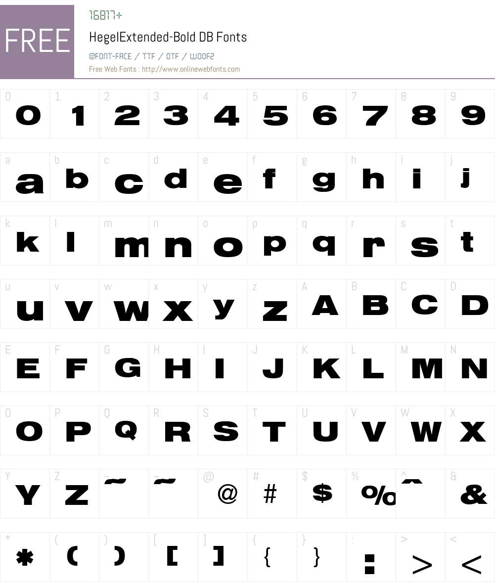 HegelExtended DB Font Screenshots