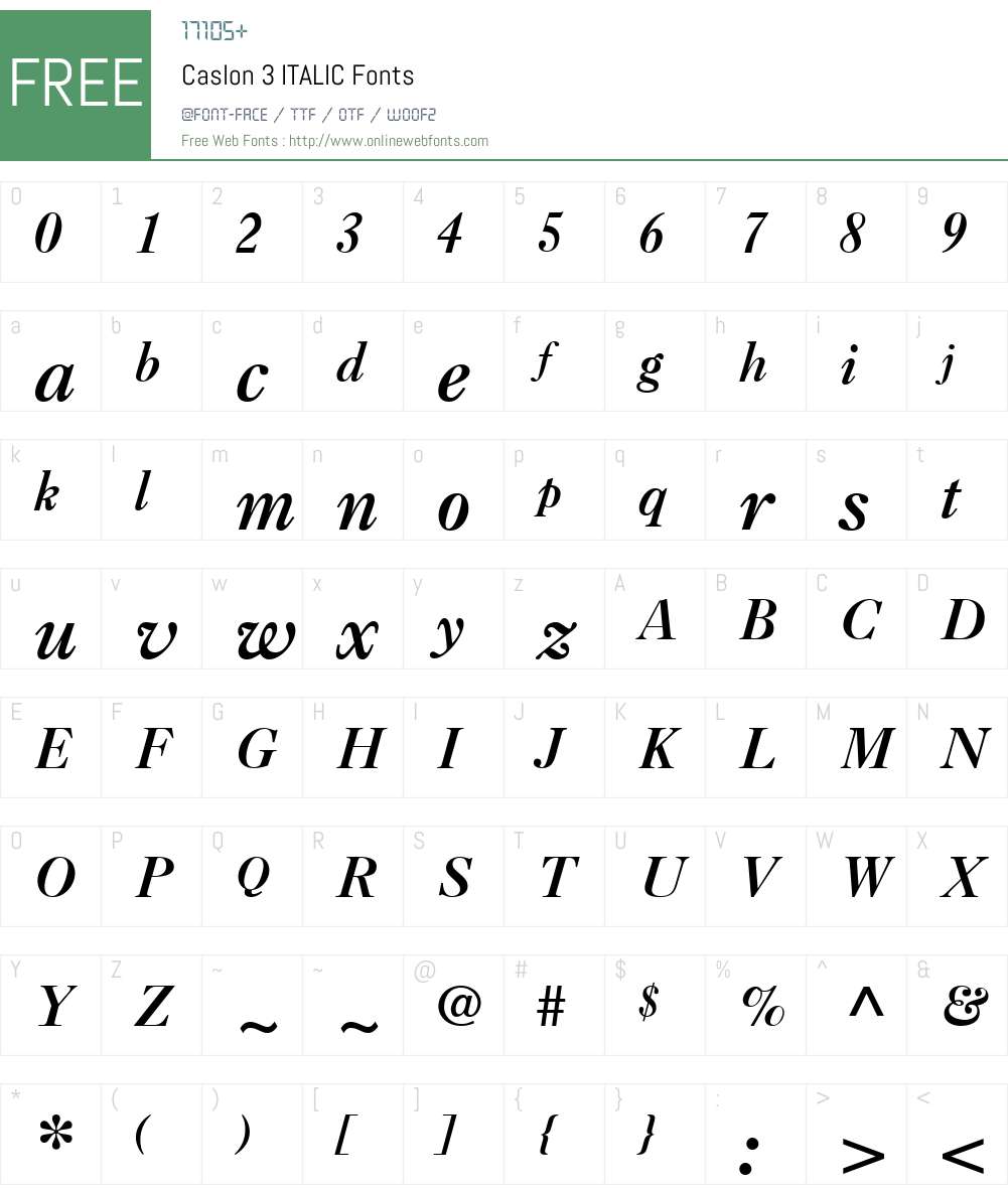 Caslon 3 Font Screenshots