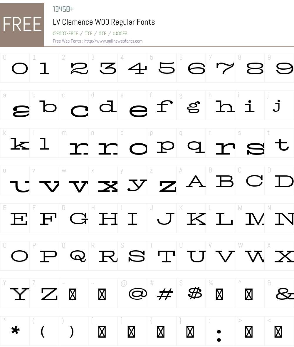 LVClemenceW00-Regular Font Screenshots