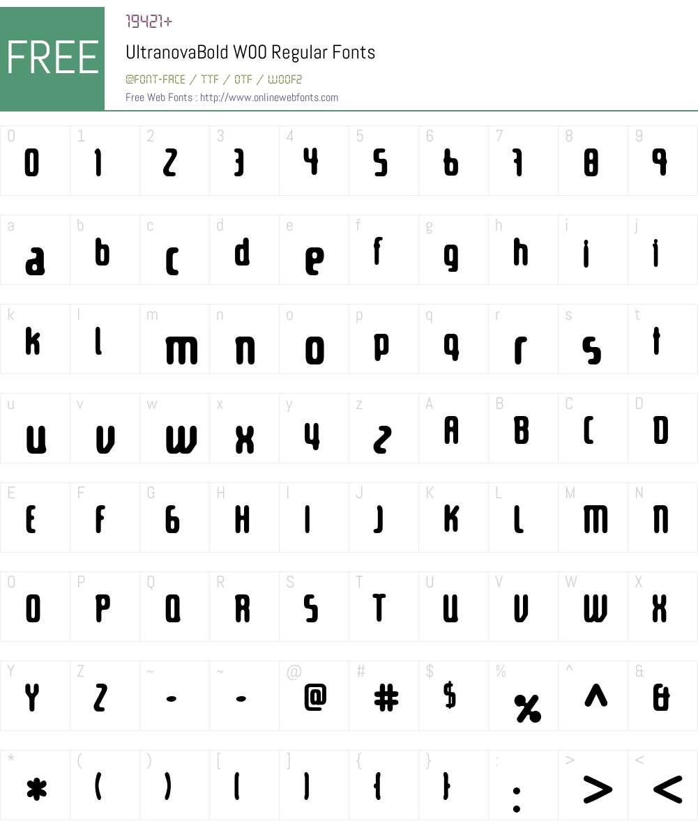 Ultranova Font Screenshots