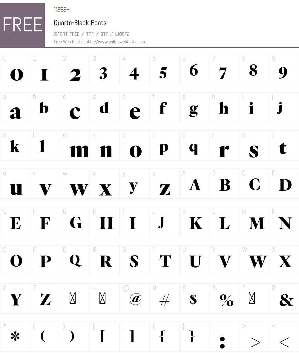 Quarto Black Font Screenshots