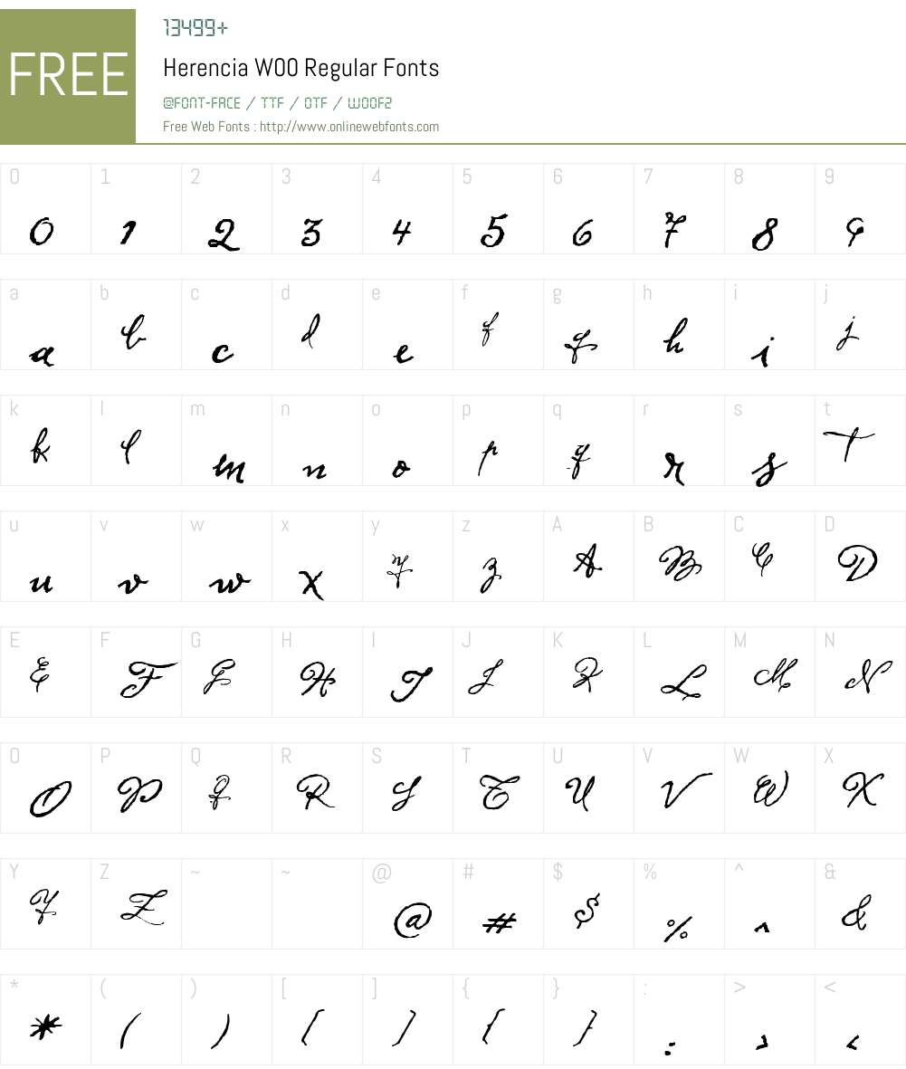 HerenciaW00-Regular Font Screenshots