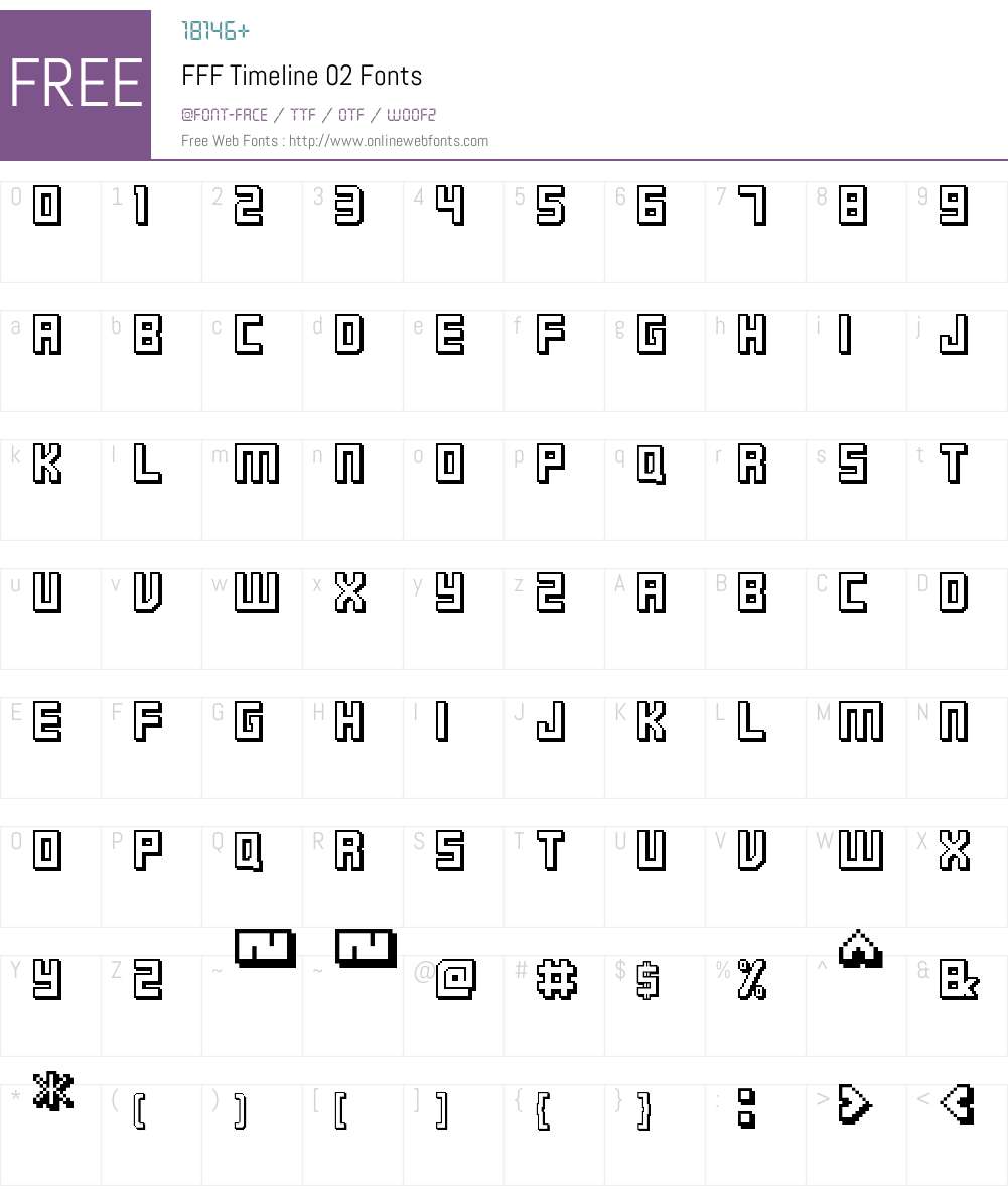 FFF Timeline 02 Font Screenshots