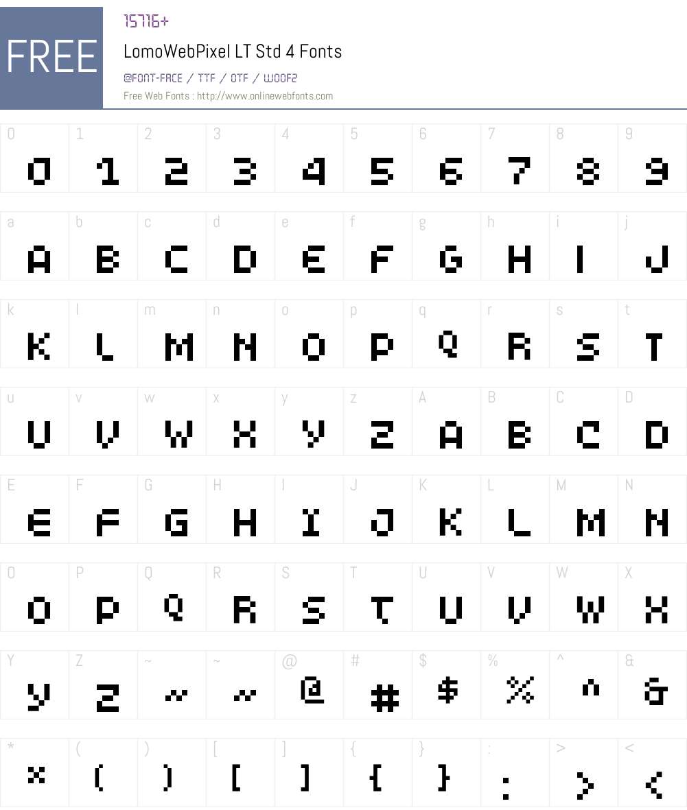 LomoWebPixel LT Std 4 Font Screenshots