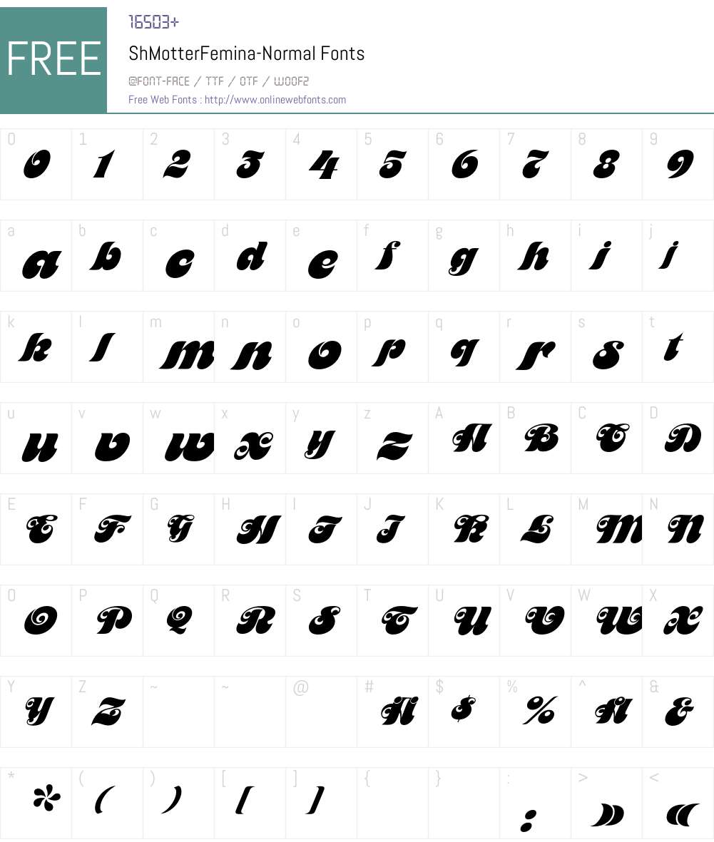 ShMotterFemina Font Screenshots