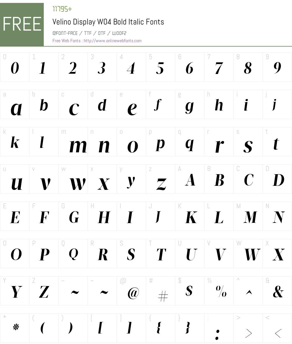 Velino Poster Font Screenshots