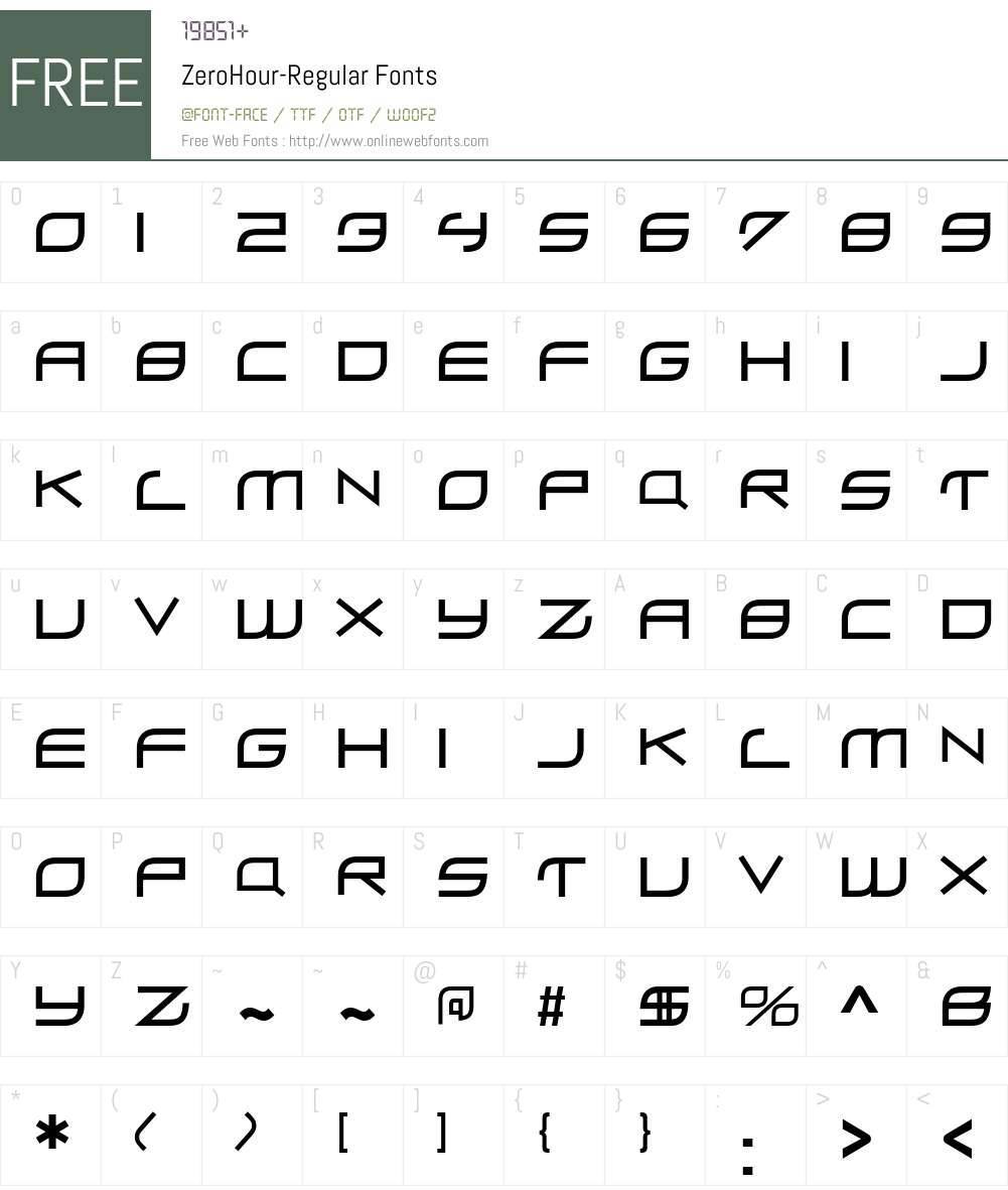 Zero Hour Font Screenshots