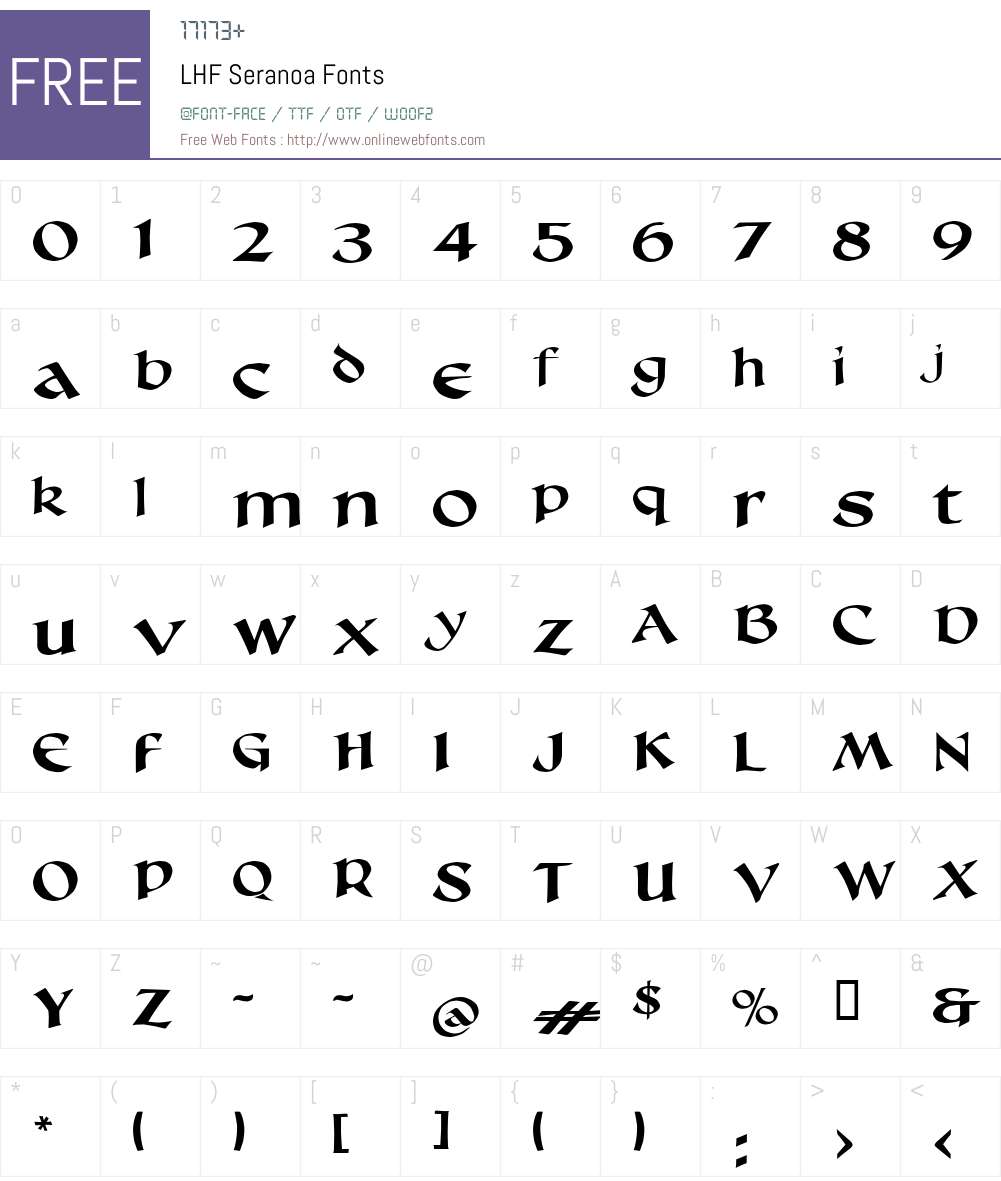 LHF Seranoa Font Screenshots
