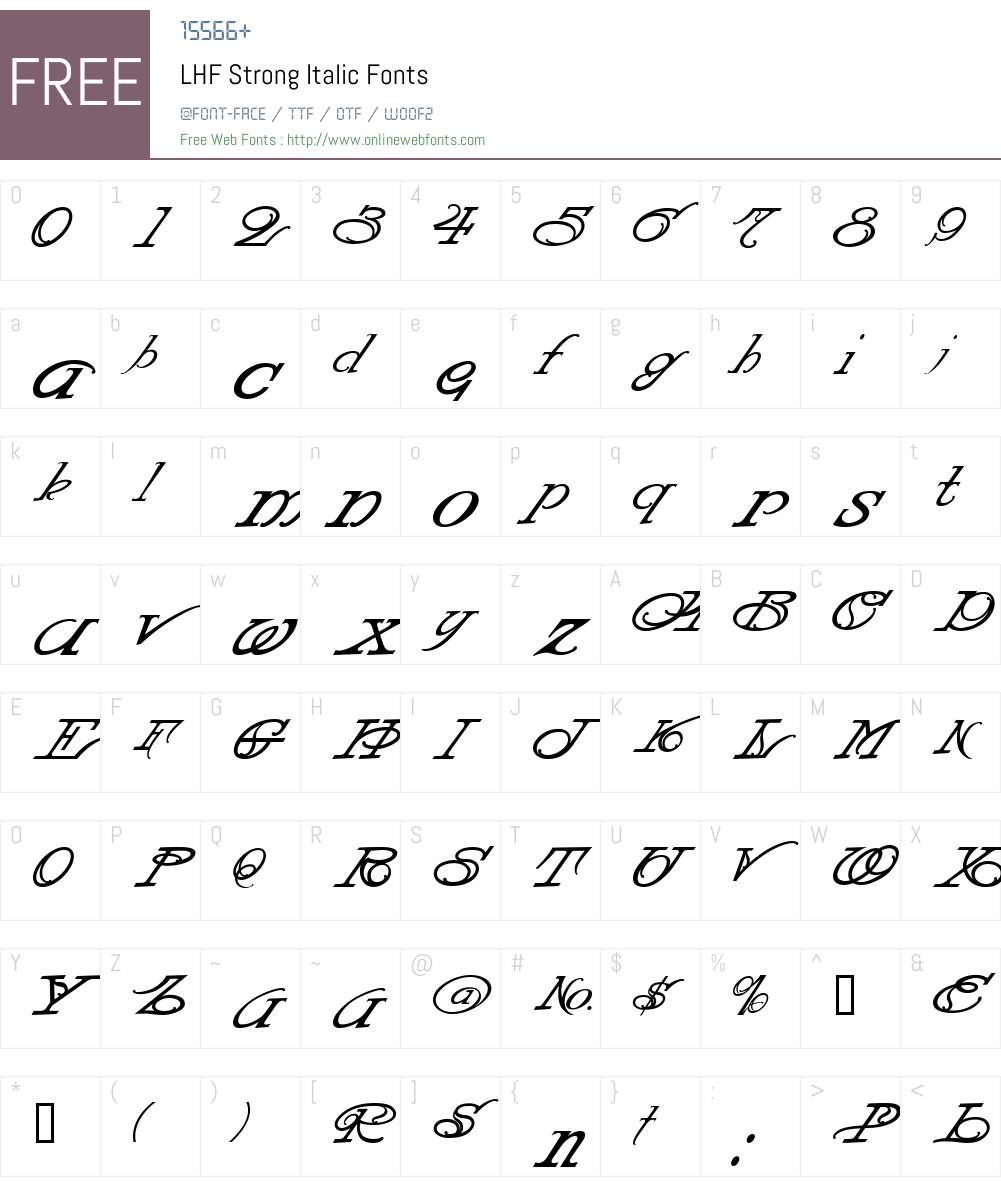 LHF Strong Italic Font Screenshots