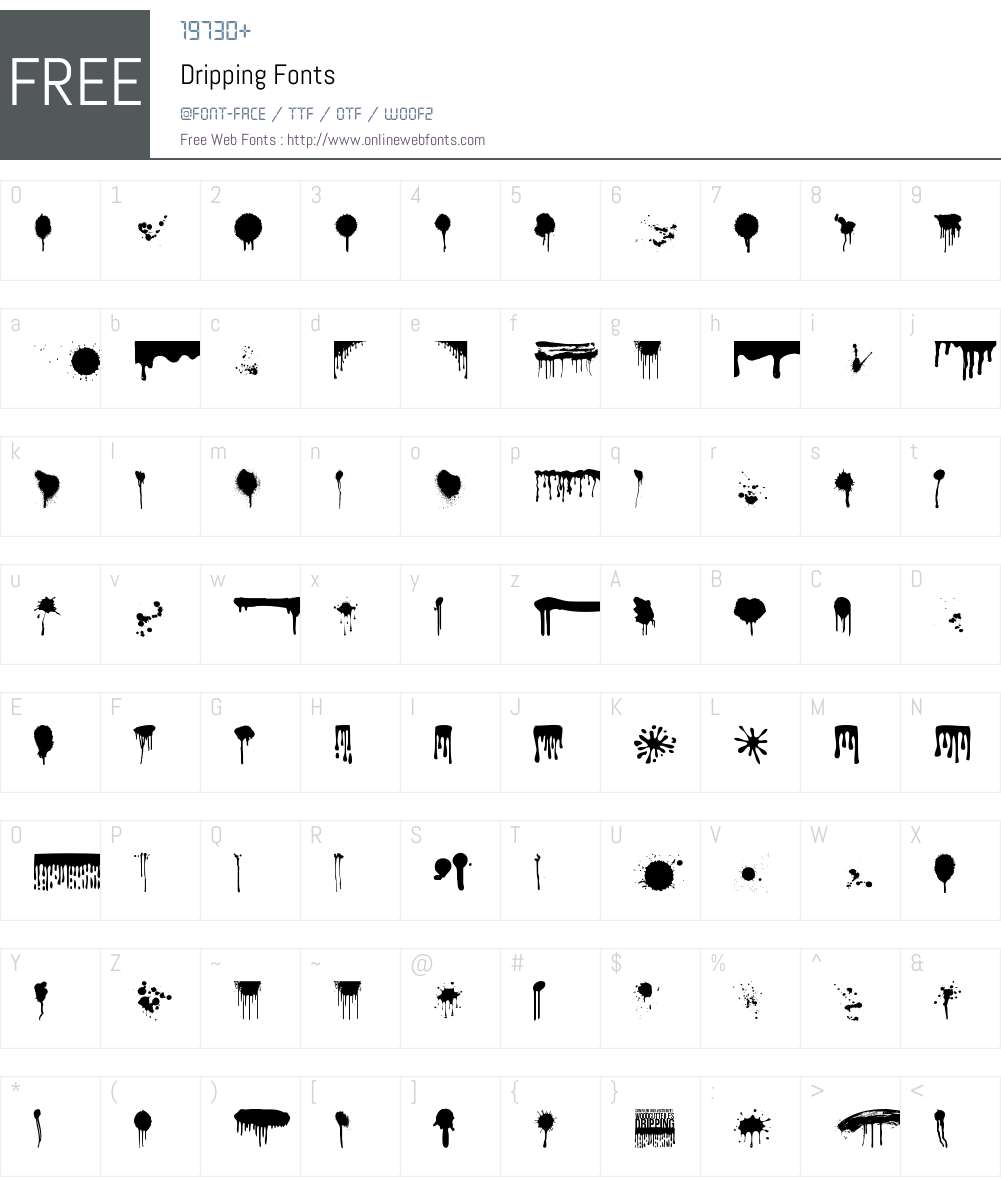 Dripping Font Screenshots