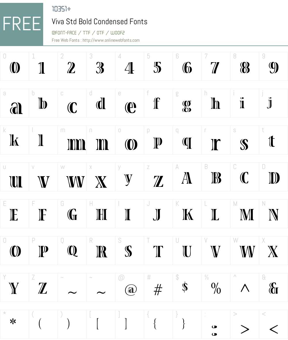 Viva Std Font Screenshots