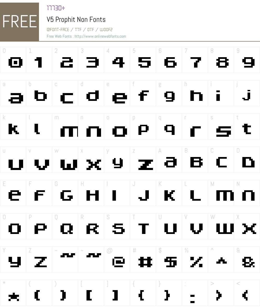V5 Prophit Font Screenshots