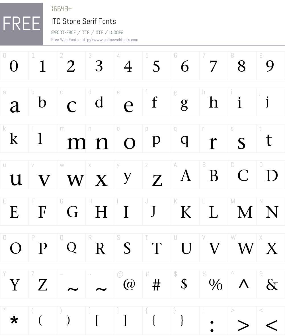 ITC Stone Serif Font Screenshots