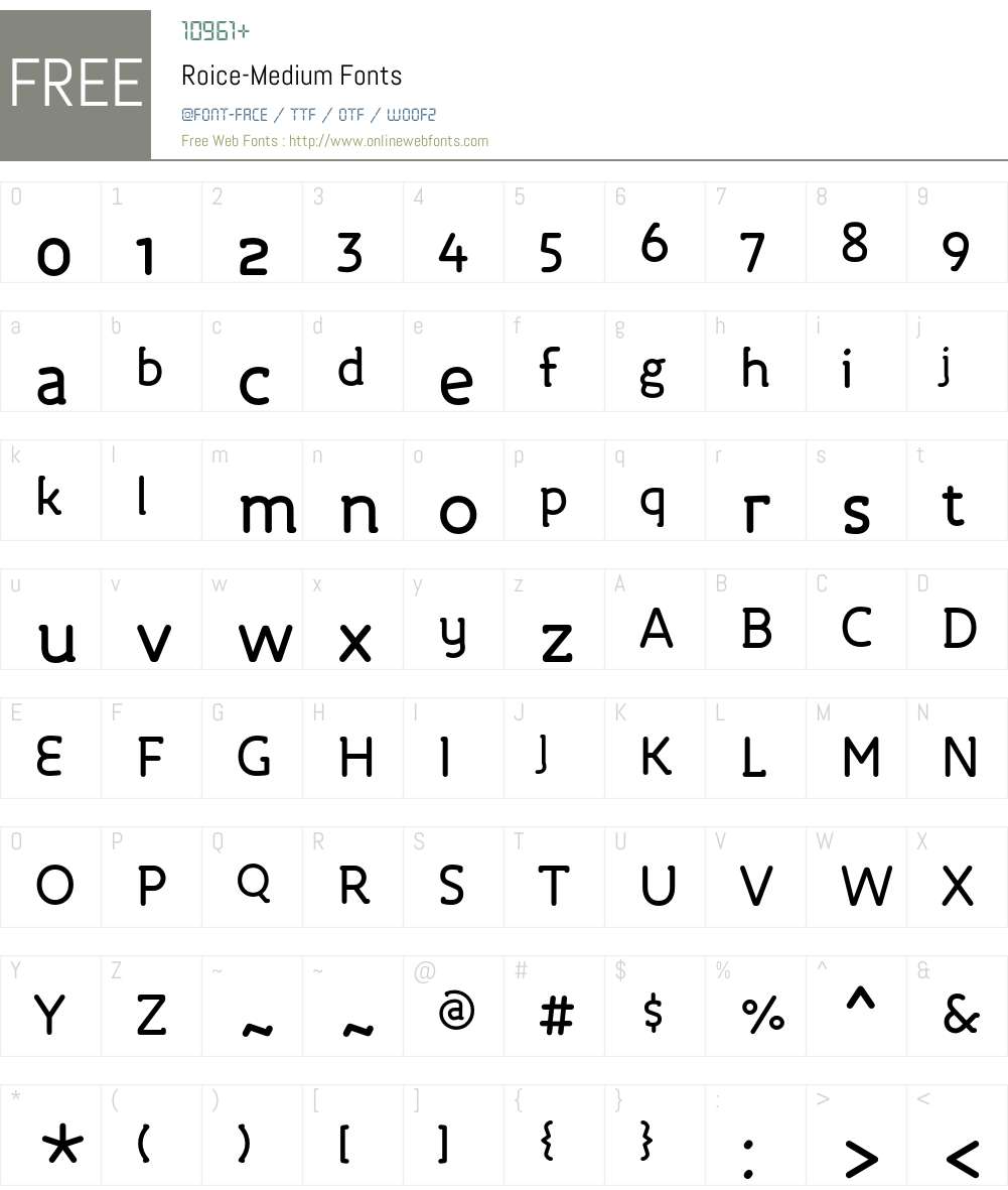 Roice-Medium Font Screenshots