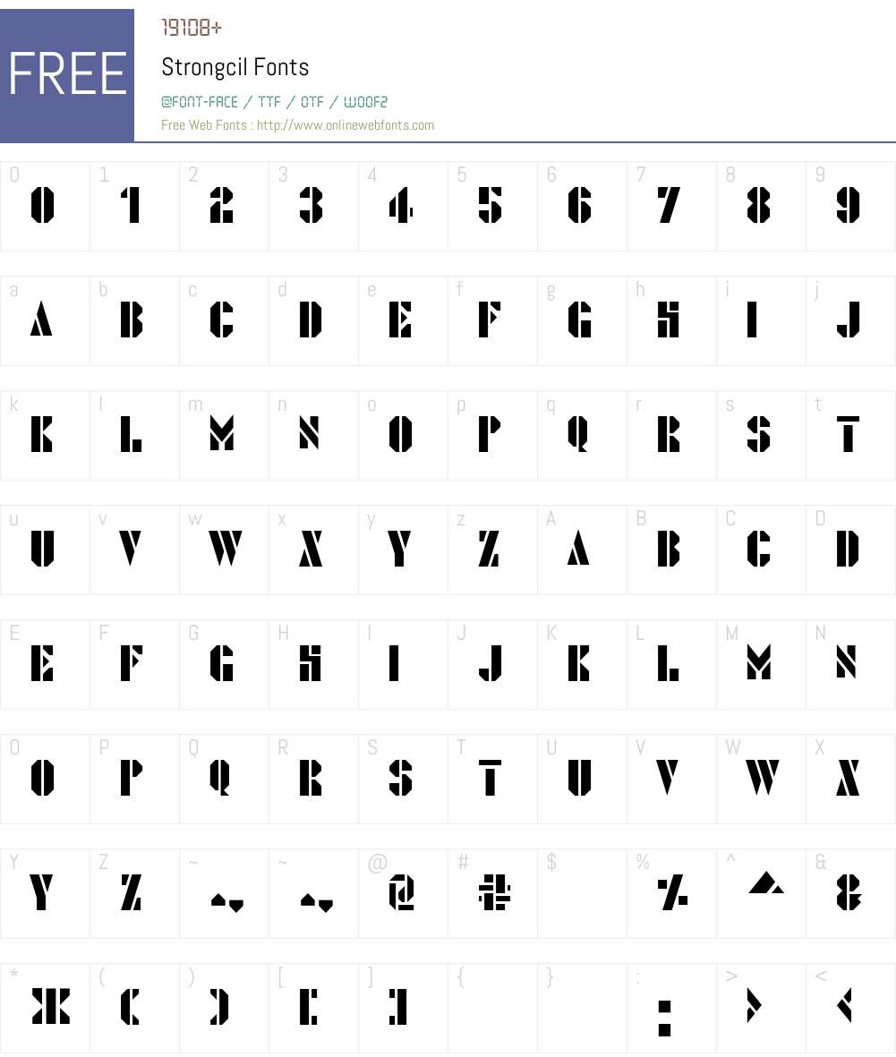 Strongcil Font Screenshots