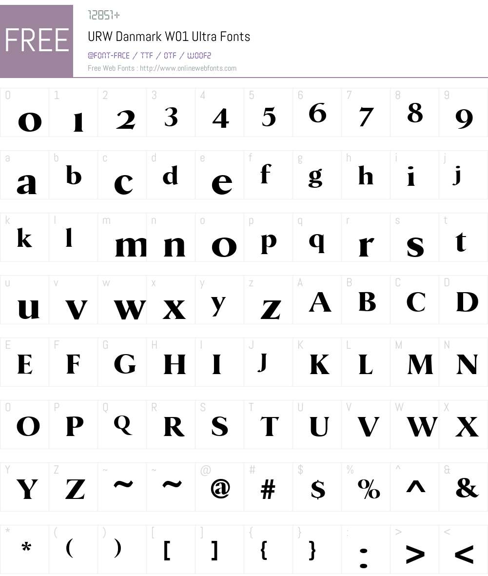 URWDanmarkW01-Ultra Font Screenshots
