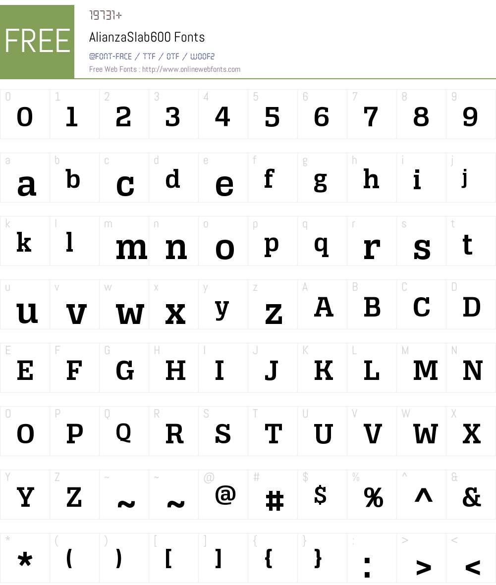 Alianza Slab 600 Font Screenshots