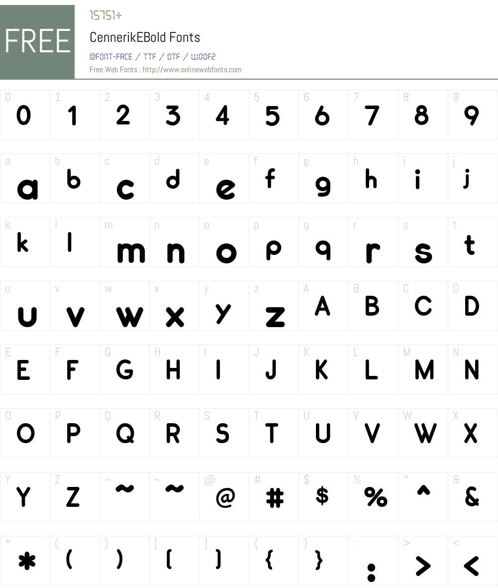 CennerikEBold Font Screenshots