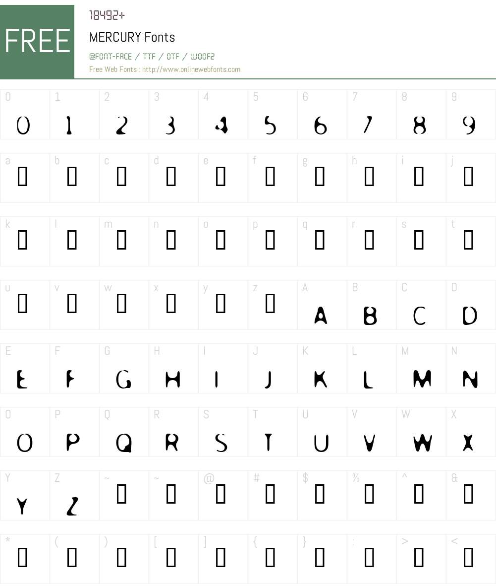 MERCURY Font Screenshots