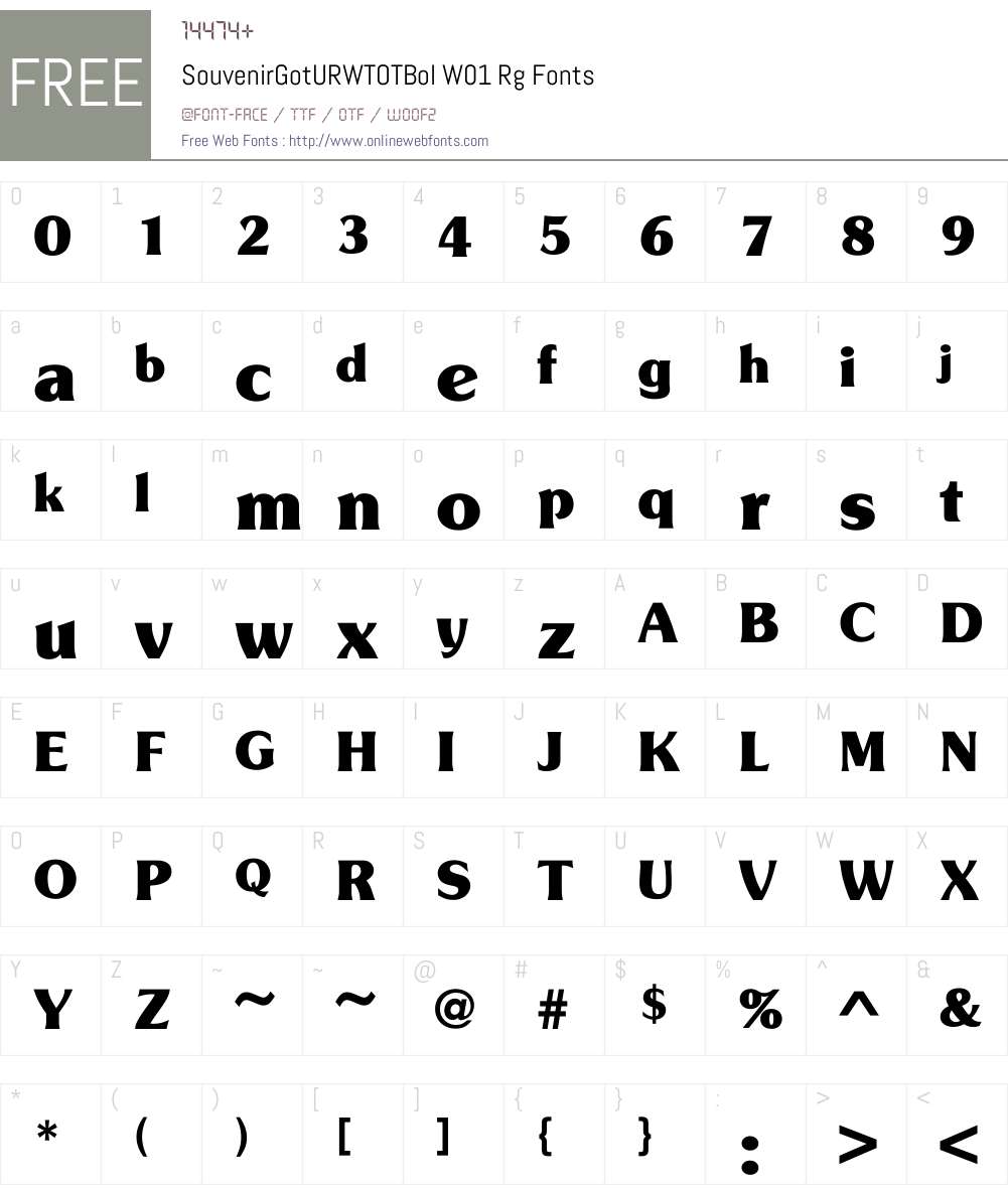 SouvenirGotURWTOTBolW01-Rg Font Screenshots