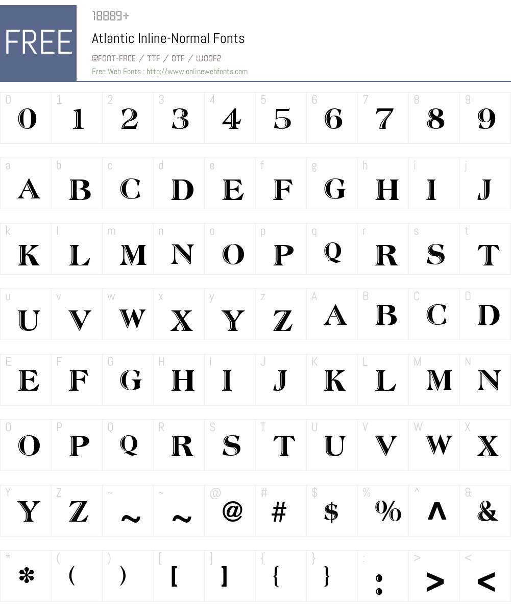 Atlantic Inline Font Screenshots