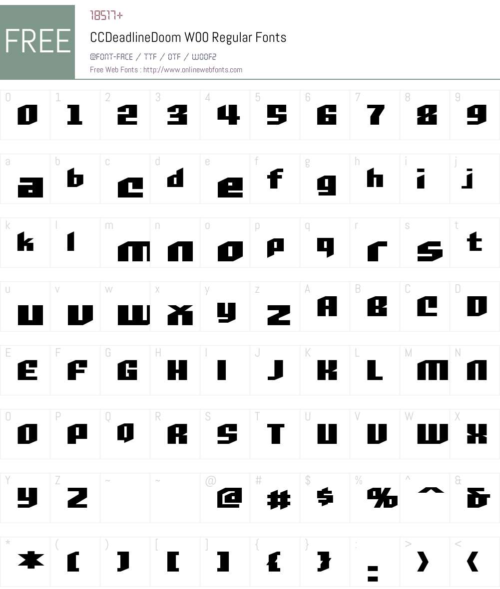 CCDeadlineDoomW00-Regular Font Screenshots