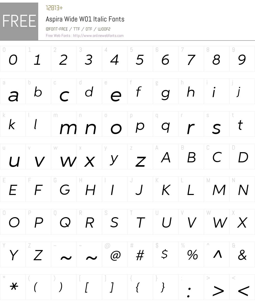 AspiraWideW01-Italic Font Screenshots